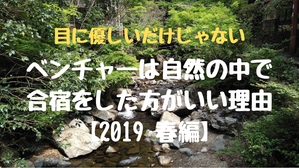 目に優しいだけじゃない ベンチャーは自然の中で合宿をした方がいい理由 19春編 株式会社flucle